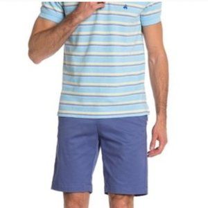 Brooks Brothers 10" Stretch Flat Front Chino Short, Blue  34 NWT